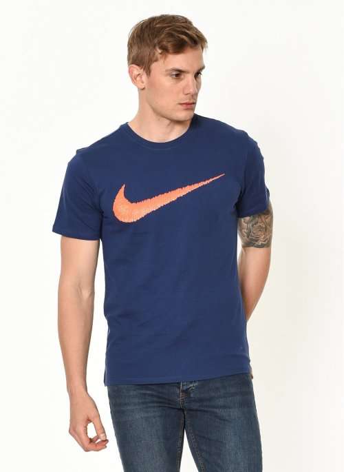 Original Mens Nike NSW TEE HANGTAG SWOOSH Blue 707456 429 Size Medium